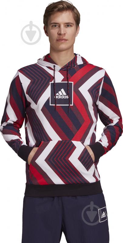 Джемпер Adidas M AOP Hoodie FR7211 р. L білий - фото 3