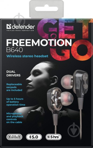 Наушники Defender FreeMotion B640 black (63641) - фото 4