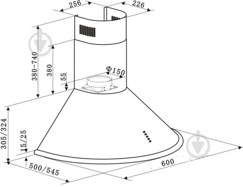 Вытяжка Universo CHC 616 WH - фото 4