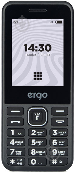 Мобільний телефон Ergo DUAL SIM black B242 Black - фото 1