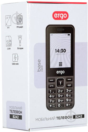 Мобільний телефон Ergo DUAL SIM black B242 Black - фото 9