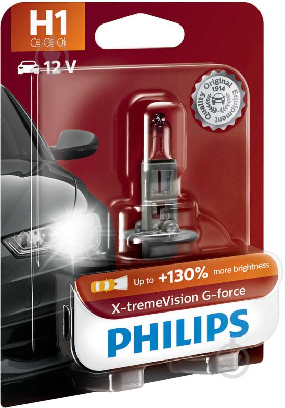 Автолампа галогенна Philips X-tremeVision G-force H1 55 Вт 1 шт.(PS 12258 XV GB1) - фото 2