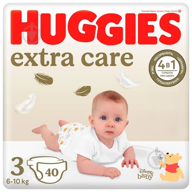 Підгузки Huggies Extra Care 3 6-10 кг 40 шт. - фото 1