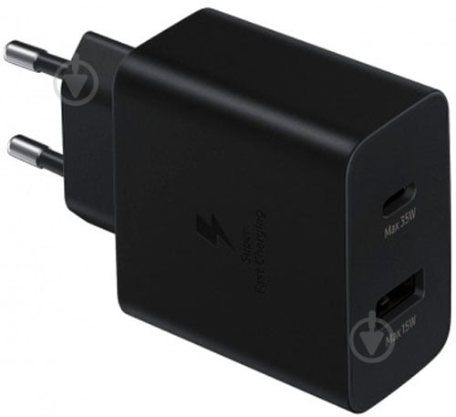 Мережевий зарядний пристрій Samsung 35W Wall Charger Duo Black (EP-TA220NBEGRU) - фото 1