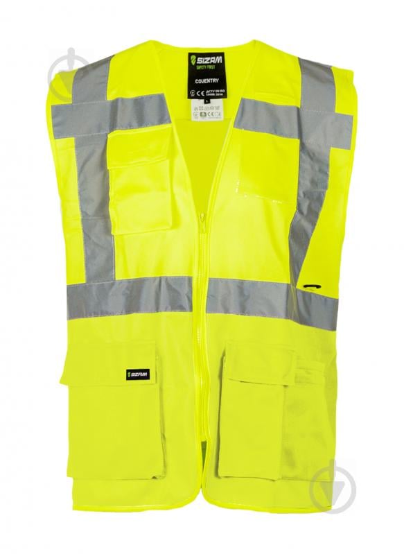 Жилет сигнальный Sizam Hi-Viz Coventry р. L рост универсальный 30267 желтый - фото 1