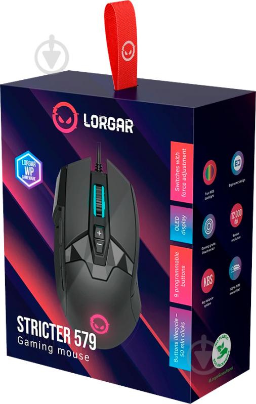 Миша LORGAR Stricter 579 RGB LCD Wired USB black (LRG-GMS579) - фото 8