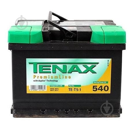 Акумулятор автомобільний TENAX Premium 60Ah 540A 12V «+» праворуч (TE-Т5-2) - фото 1