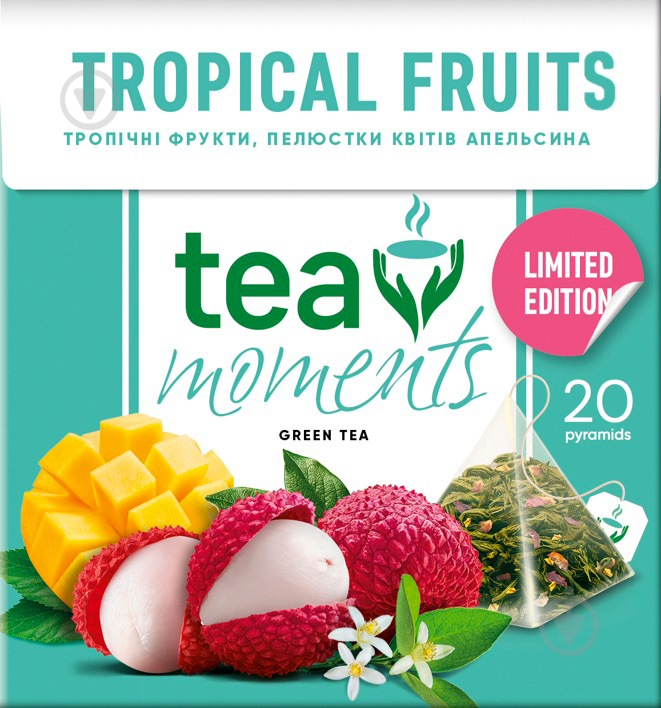 Чай Tea Moments Tropical Fruits в пірамідках 20 шт. 34 г - фото 1