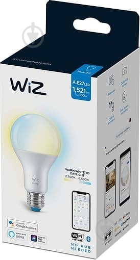 Умная лампа WIZ Smart Wi-Fi 13 Вт A60 матовая E27 220 В 2700-6500 К 929002449602 - фото 3