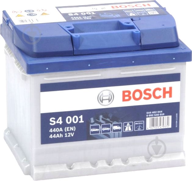 Аккумулятор автомобильный Bosch S4 44Ah 440A 12V «+» справа (0092S40010) - фото 1