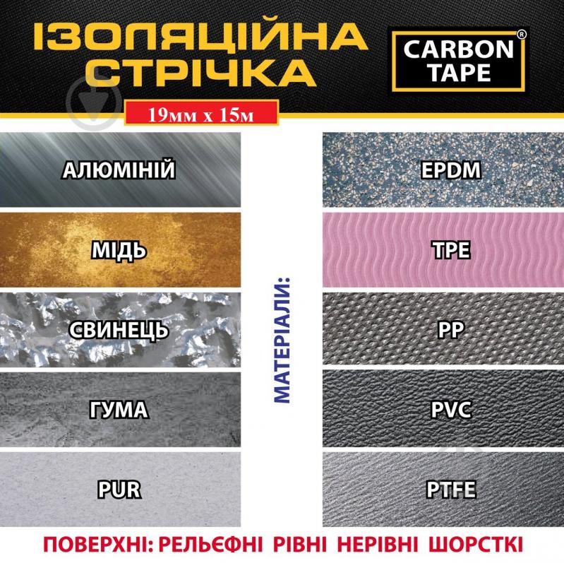 Стрічка ізоляційна CARBON TAPE 19 мм 15 м синій - фото 6