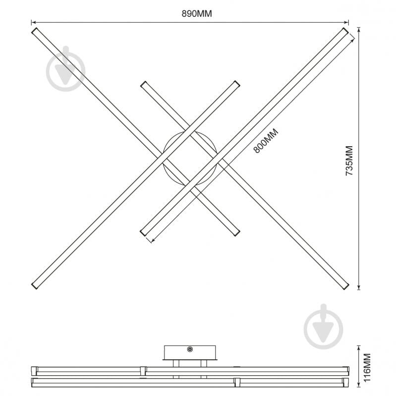 Люстра підвісна LIGHT SET LILEYA LS89 4x60 Вт чорний - фото 4