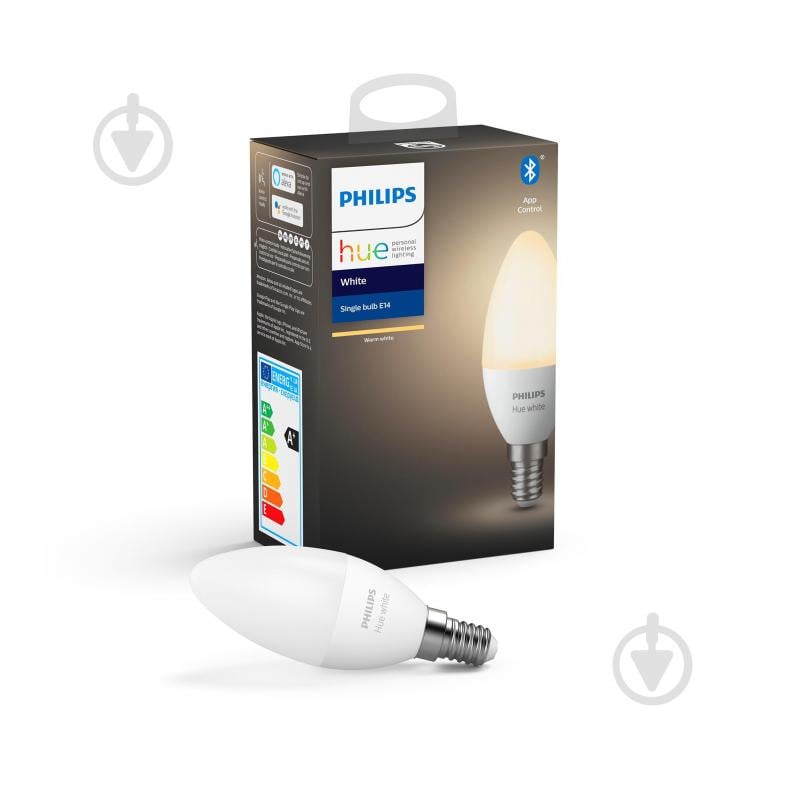 Лампа светодиодная Philips hue E14 5.5W (40 Вт) 2700K ZigBee Bluetooth white - фото 1