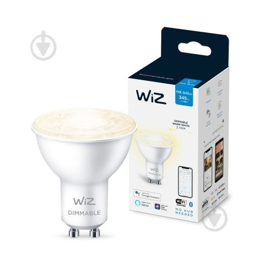 Умная лампа WIZ Smart Wi-Fi DIM 4,7 Вт MR16 матовая G5.3 220 В 2700 К 929002448102 - фото 1