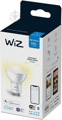 Умная лампа WIZ Smart Wi-Fi DIM 4,7 Вт MR16 матовая G5.3 220 В 2700 К 929002448102 - фото 4