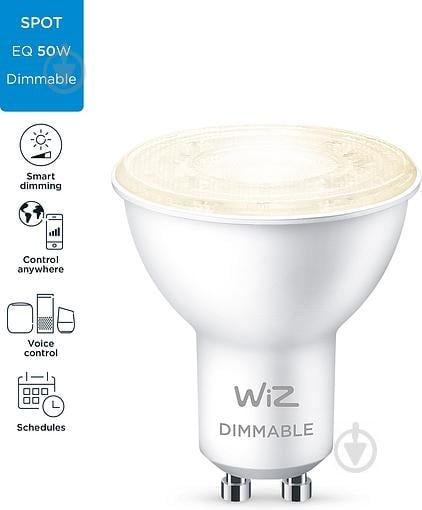 Умная лампа WIZ Smart Wi-Fi DIM 4,7 Вт MR16 матовая G5.3 220 В 2700 К 929002448102 - фото 3