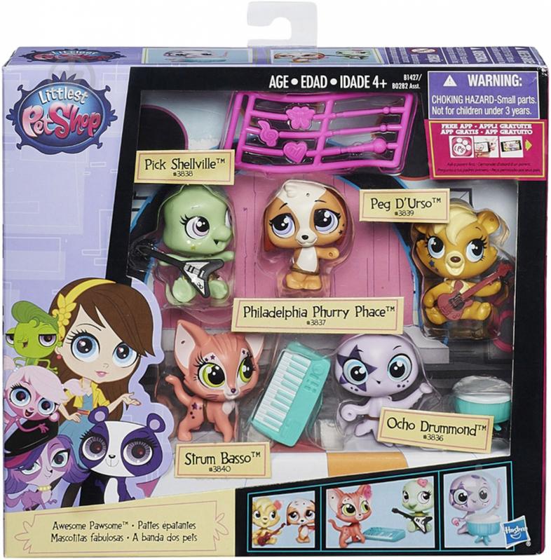 Игровой набор Hasbro Littlest Pet Shop 5 зверюшек с аксессуарами B0282_B2933 - фото 2