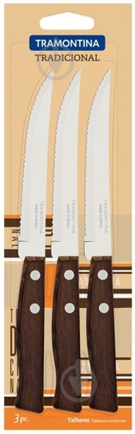 Набор ножей для стейка Tramontina Tradicional 3 шт (22200/305) - фото 1 Набор ножей для стейка Tramontina Tradicional 3 шт (22200/305) - фото 1