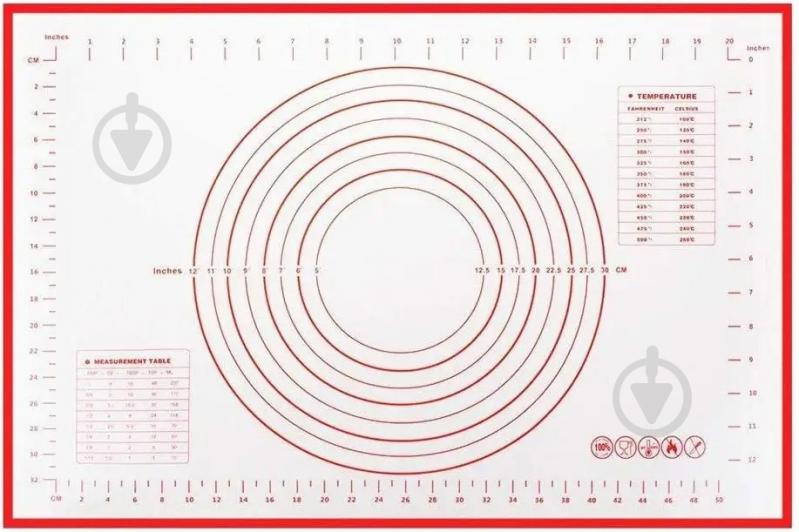 Килимок кондитерський для розкочування тіста та випічки силіконовий (8228) Supretto - фото 2
