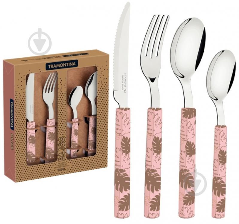 Набір столових приборів Tramontina Bliss 16 предметів Pastel Pink (29899/129) - фото 4 Набір столових приборів Tramontina Bliss 16 предметів Pastel Pink (29899/129) - фото 4
