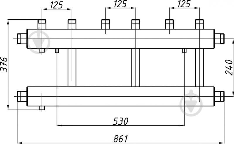 Колектор Termojet в ізоляції 3+1 вгору К32В.125(240) - фото 2