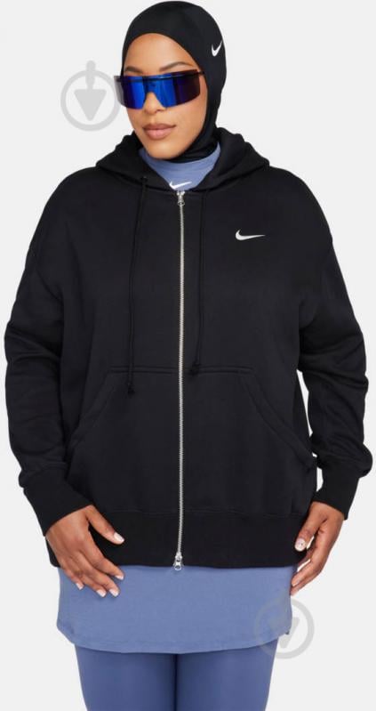 Джемпер Nike W NSW PHNX FLC FZ OS HOODIE DQ5758-010 р.M черный - фото 1