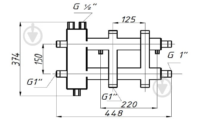 Коллектор Termojet в изоляции 2 вверх/вниз mini КГС22ВН.125(150) - фото 2