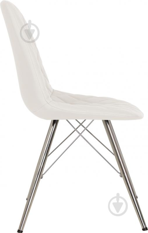 Стул обеденный Nowy Styl LIYA 4LX CHROME (BOX-1) RMB ECO-50 слоновая кость / хром - фото 4