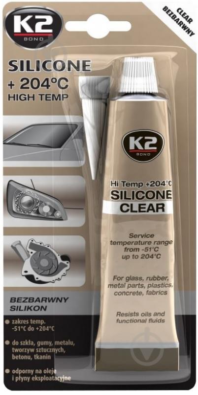 Герметик силиконовый K2 Silicone Clear прозрачный 85 г - фото 1