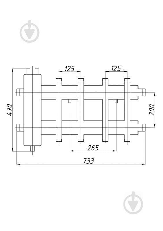 Коллектор Termojet в изоляции с гидрострелкой 4+1 вверх/вниз КГС42ВН.125(200) - фото 2