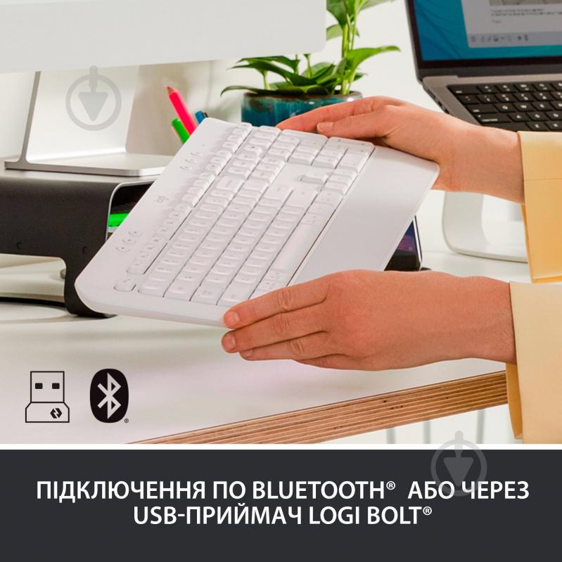 Клавиатура беспроводная Logitech Signature K650 - Ua (920-010977) off-white - фото 4