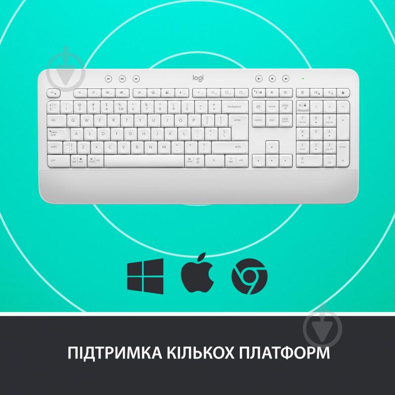 Клавиатура беспроводная Logitech Signature K650 - Ua (920-010977) off-white - фото 5