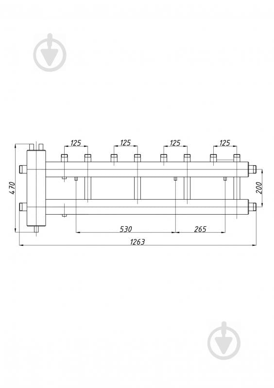 Колектор Termojet в ізоляції з гідрострілкою 4+1 вгору КГС42В.125(200) - фото 2