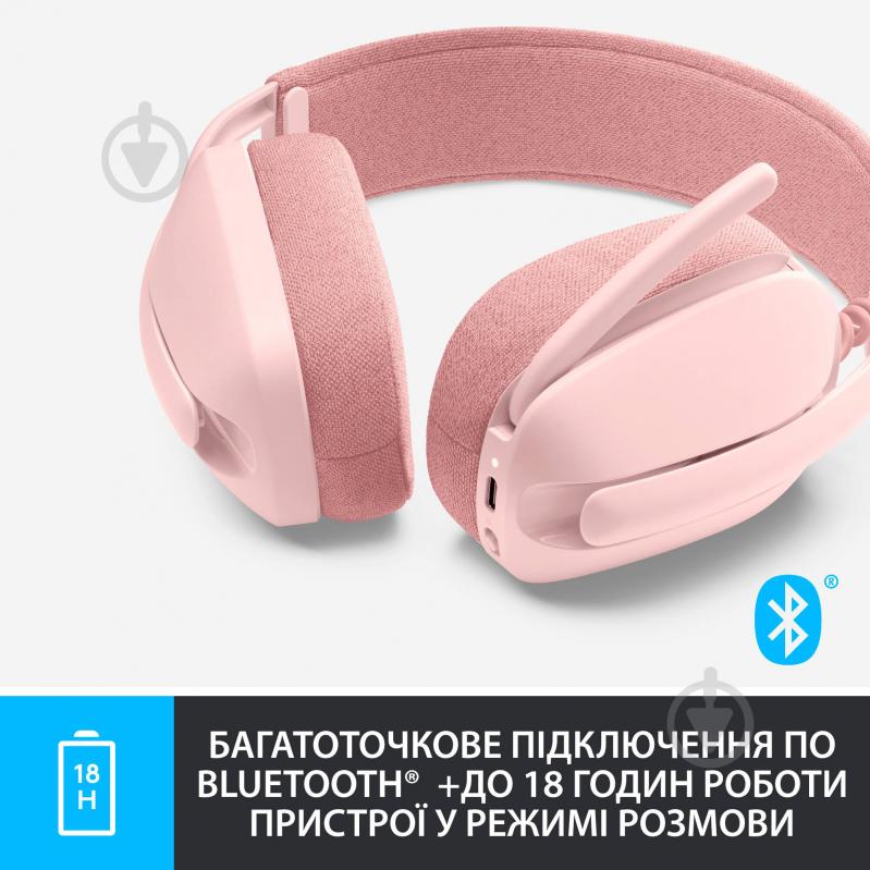 Наушники беспроводные Logitech Zone Vibe 100 rose (981-001224) - фото 5