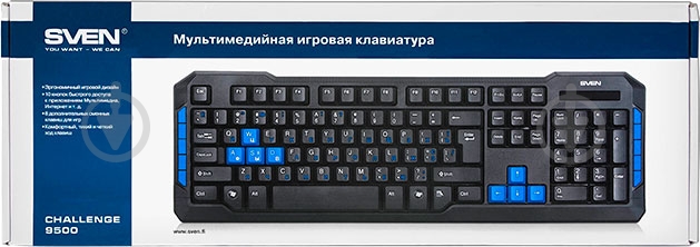 Клавиатура Sven Challenge 9500 (00600150) USB black - фото 7