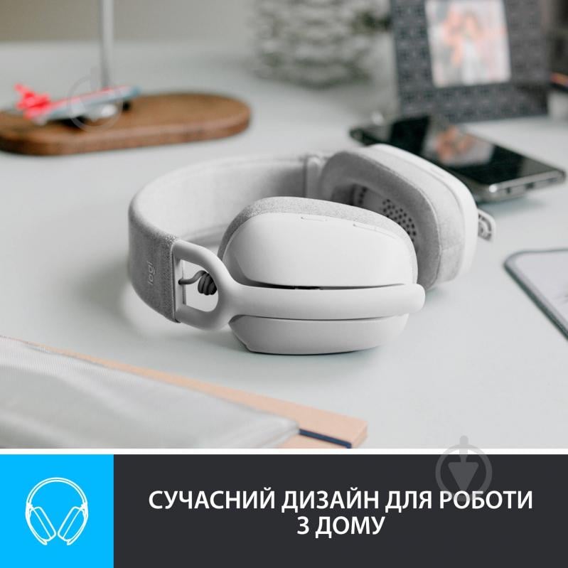 Наушники беспроводные Logitech Zone Vibe 100 off-white (981-001219) - фото 2