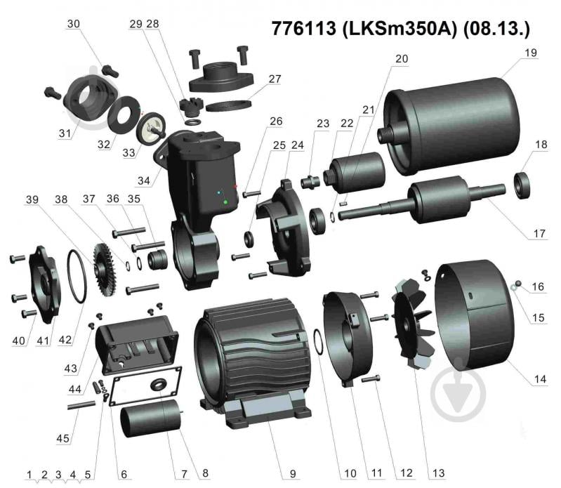 Насосная станция LEO 0.35кВт Hmax 35 м Qmax 40 л/мин 1 л 776113 - фото 4