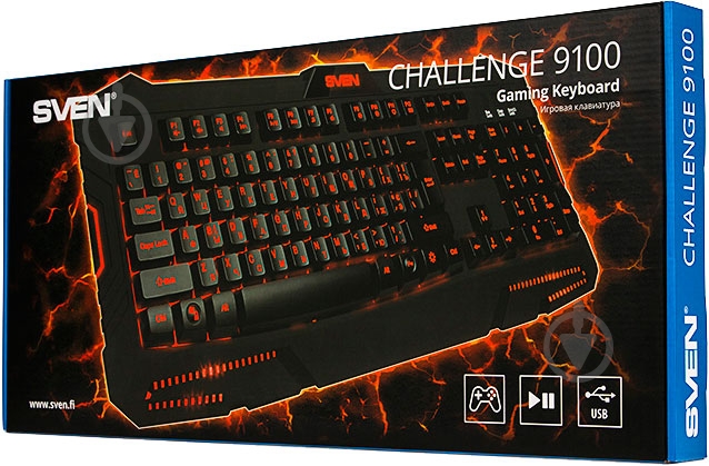 Клавиатура Sven Challenge 9100 (00600182) USB black - фото 7