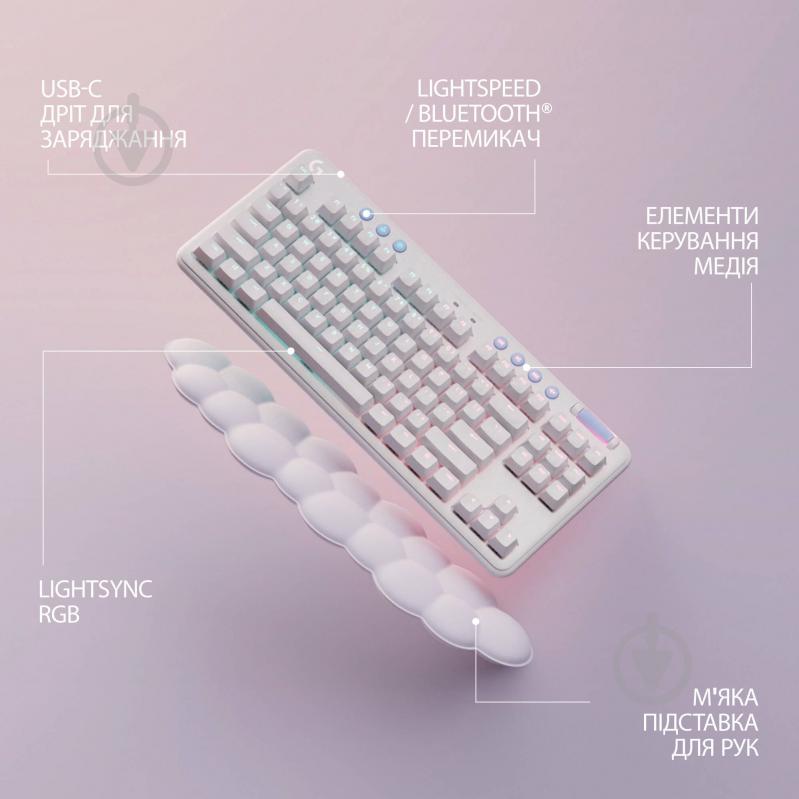 Клавиатура беспроводная Logitech G715 Wireless Gaming Keyboard - Ua - Linear (920-010692) off-white - фото 5