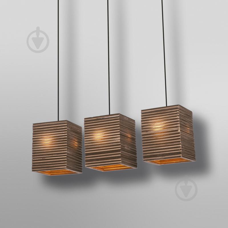 ВИТРИНА! Подвес Ledvance Decor Cardboard Square Pendant Brown 3x/E27 - фото 4