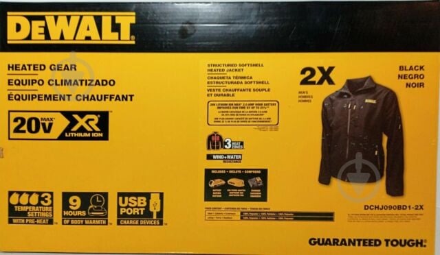 Куртка акумуляторна з підігрівом DeWalt Soft Shell (з АКБ та ЗУ) р. XL зріст 5-6 чорний - фото 2