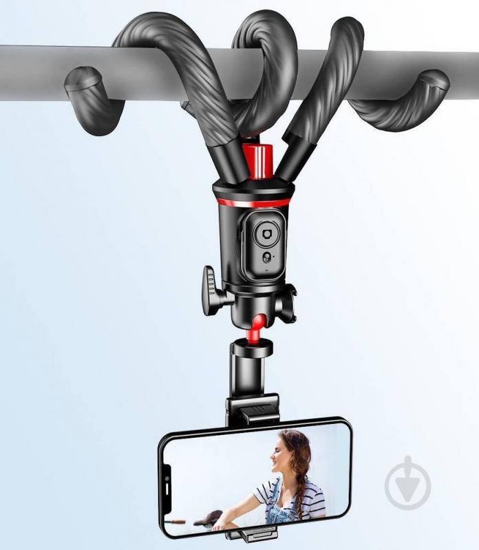Трипод RTAKO C03 Octopus Extendable Tripod Selfie Stick with Detachable Phone Holder Black (6942063212416) - фото 7