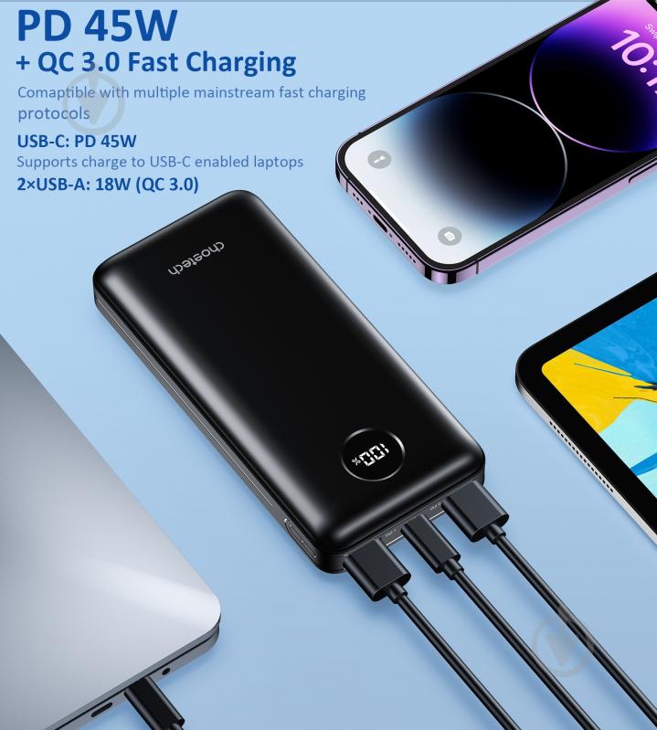 ᐉ Повербанк Choetech 20000 mAh black (B653-CCBK) • Купить в Киеве ...