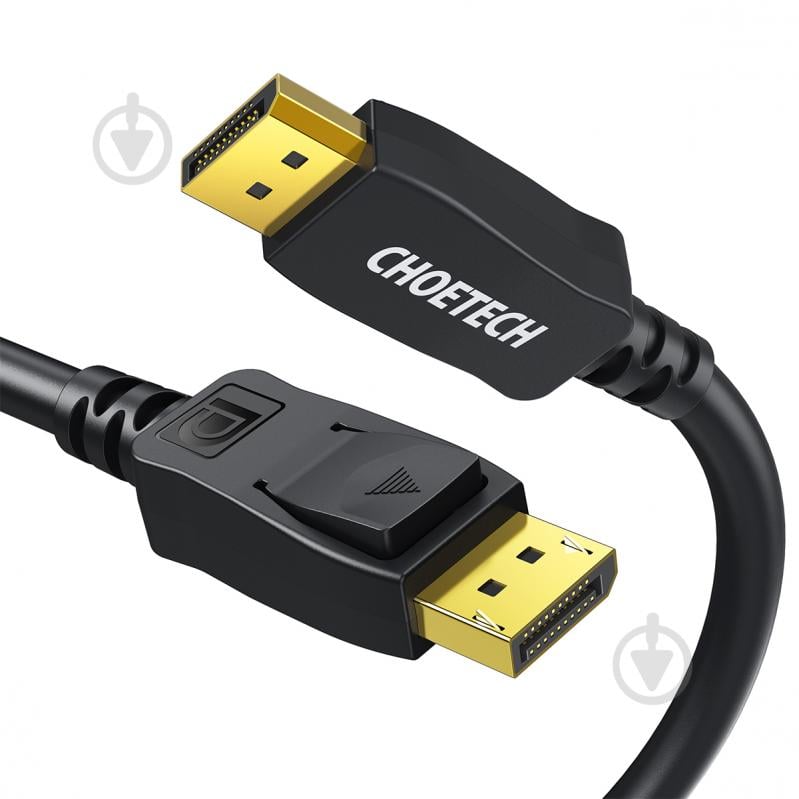 Кабель Choetech XDD01-BK DisplayPort V1.4 8K 60Hz 2 м чорний (XDD01-BK) - фото 1