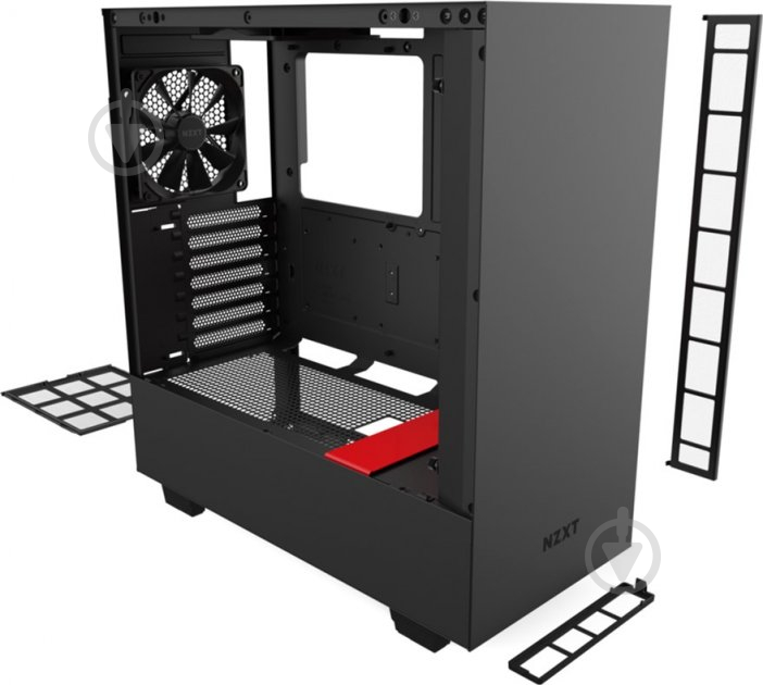 Корпус NZXT H510 Matte Black/Red (CA-H510B-BR) - фото 9