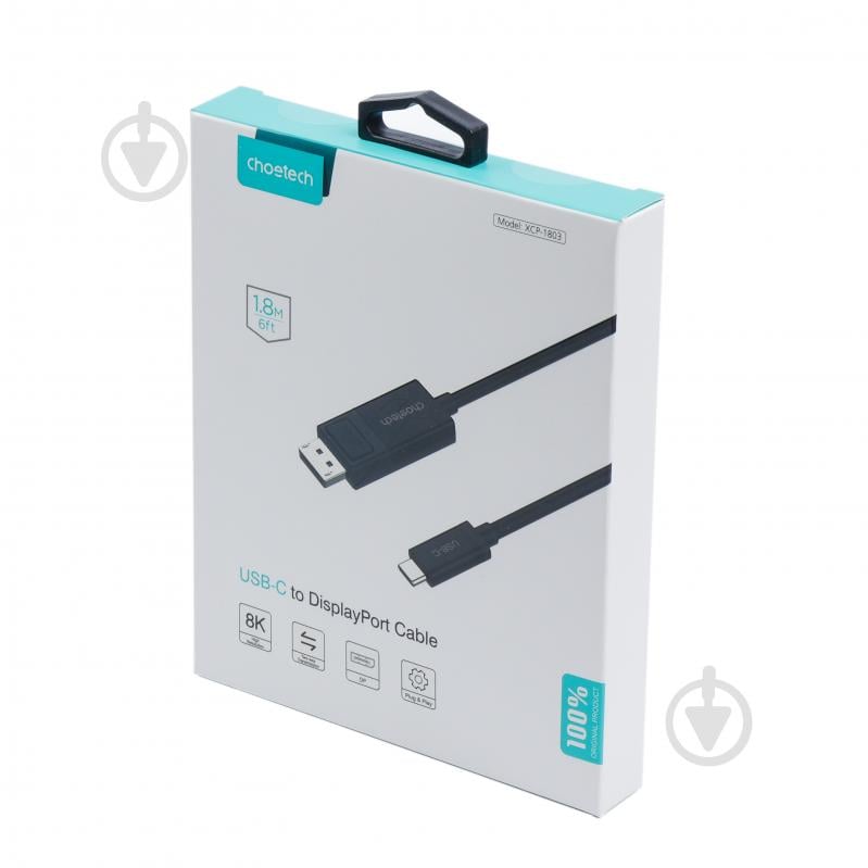 Кабель Choetech XCP-1803-BK, USB-C на DisplayPort, 8K 30 Гц 1,8 м black (XCP-1803-BK) - фото 9