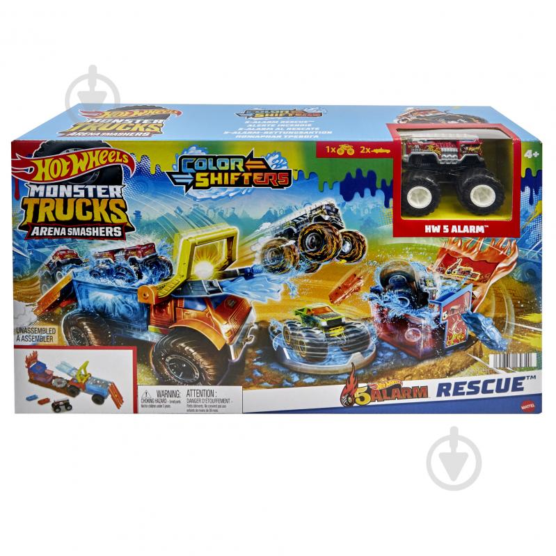 Игровой набор Hot Wheels Пожарное спасение из серии Измени цвет Monster Trucks HPN73 - фото 6