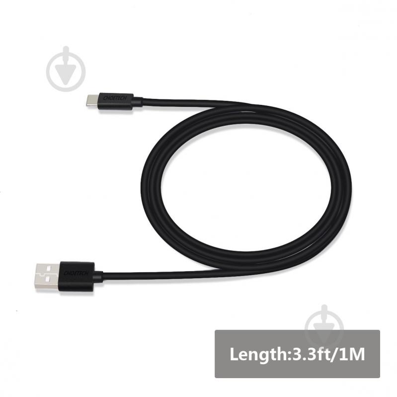 Кабель Choetech AC0002, USB 2.0, USB-C/USB-C 1 м black (AC0002) - фото 4