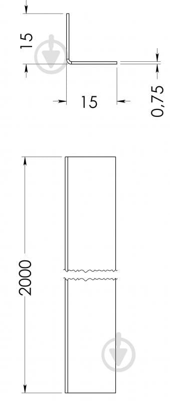 Кутник оцинкована сталь STOREHOUSE 15x15x0,75x2000 мм - фото 2