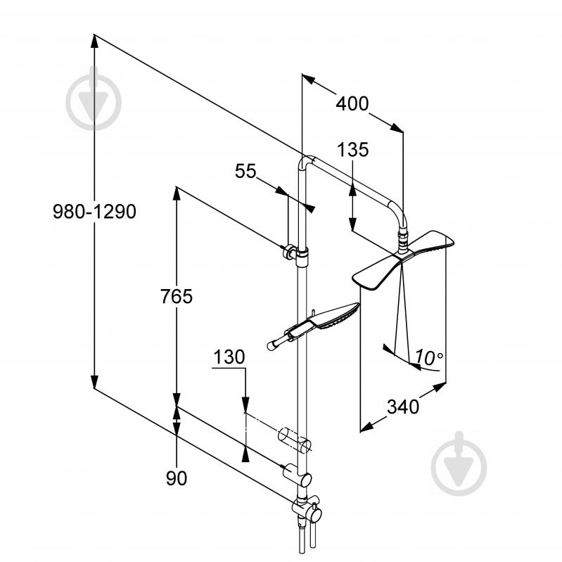 Душевая система Kludi Dual Shower System Fizz 670910500 - фото 2